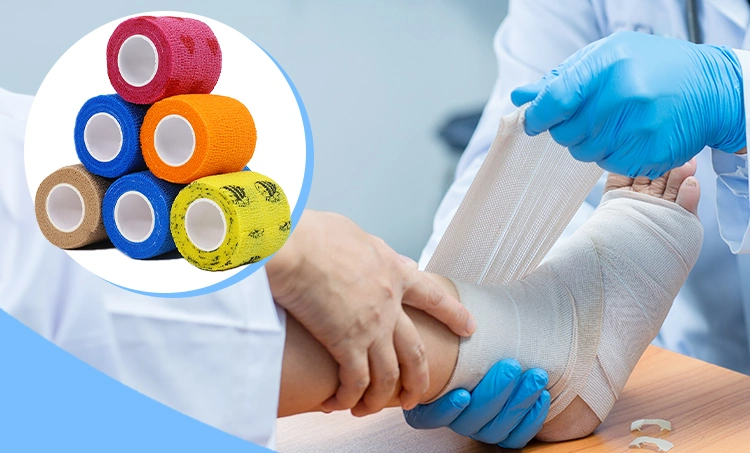 Custom Medical Polyester Sports Tape Elastic Bandage Wrap